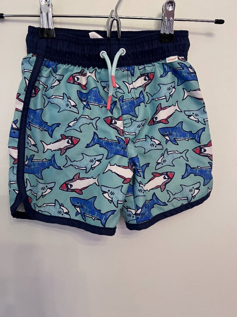 Cat & Jack Toddler Boys Blue Shark Swim Trunks Size 3T